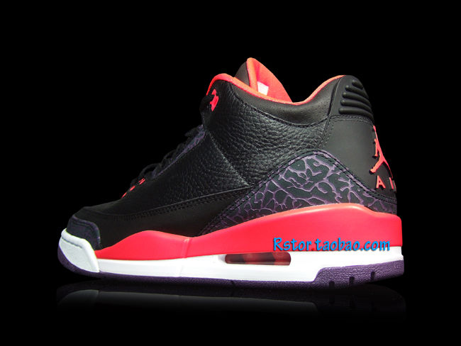 black and pink jordan 3