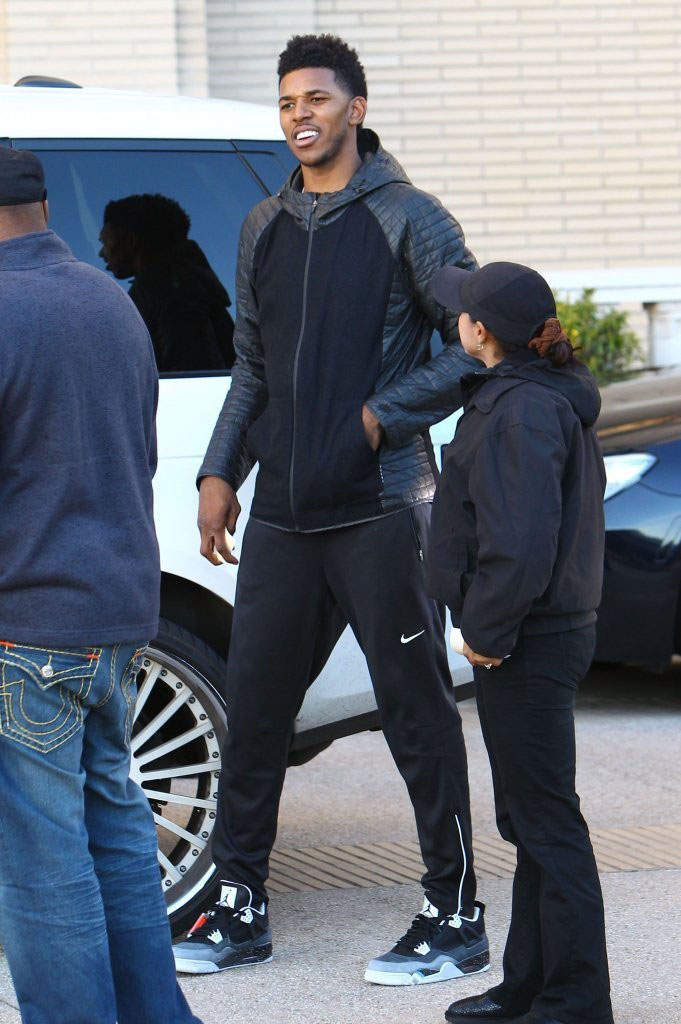 Nick Young wearing Air Jordan 4 Retro Fear Pack