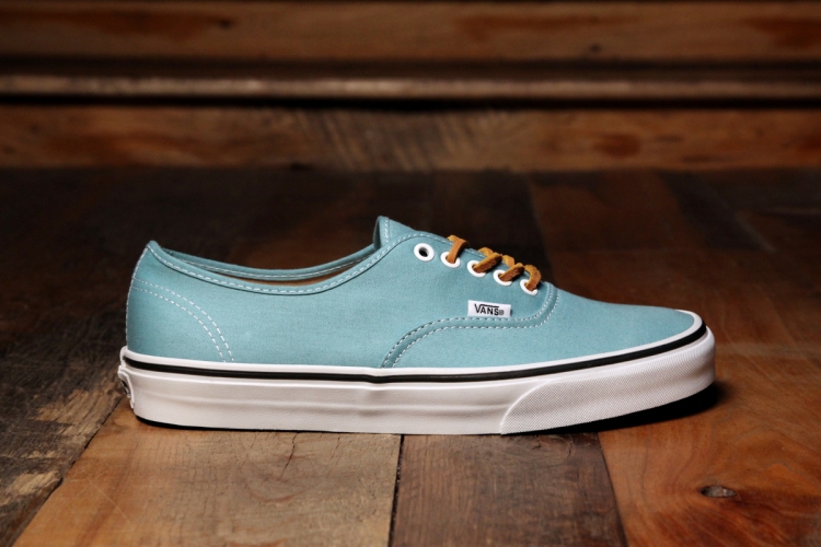 Light blue vans with leather laces sale