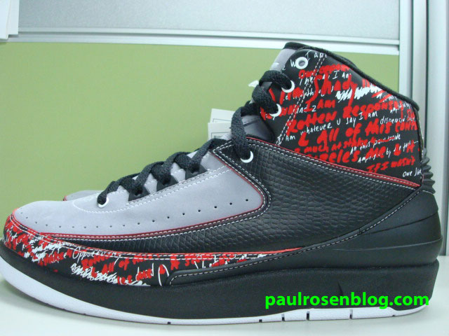 Air Jordan 2 Retro Eminem Shoes - Size 13 - Black / Stealth-varsity Red