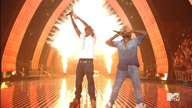 Kanye West Debuts Grey "Watermelon" Nike Air Yeezy 2 Colorway at MTV Video Music Awards