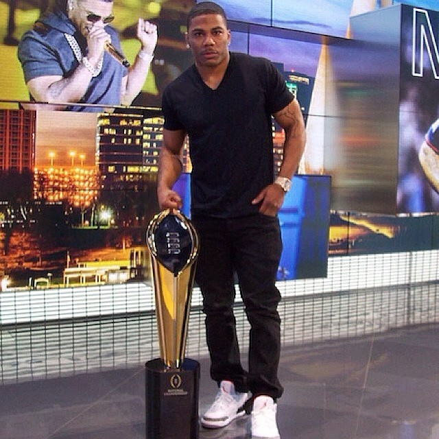 Nelly wearing Air Jordan III 3 Cement
