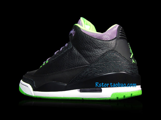 Air Jordan III 3 Black Purple Volt Joker 136064-018 (2)