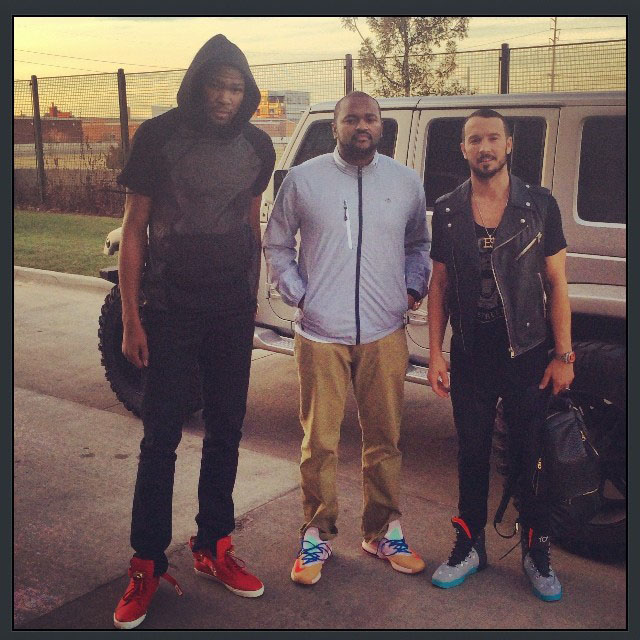 Kevin Durant wearing Buscemi 100mm Red