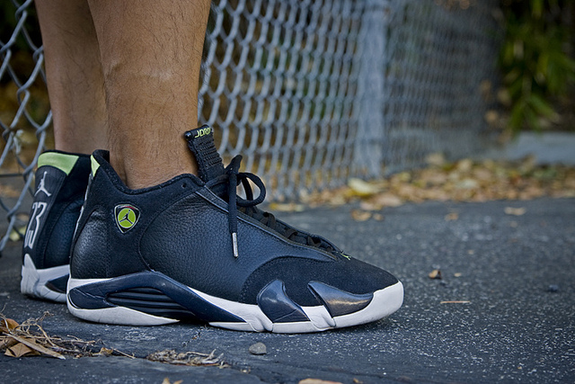 jordan 14 indiglo on feet