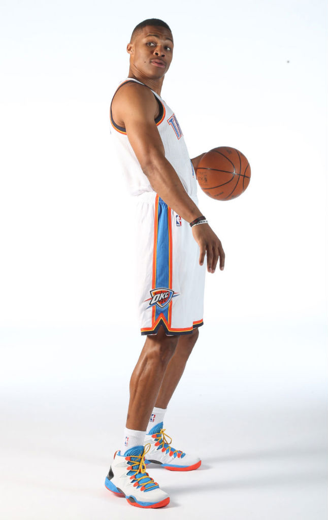 Russell Westbrook wearing Air Jordan XX8 SE PE