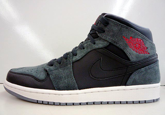 nike air jordan 1 retro mid anthracite red