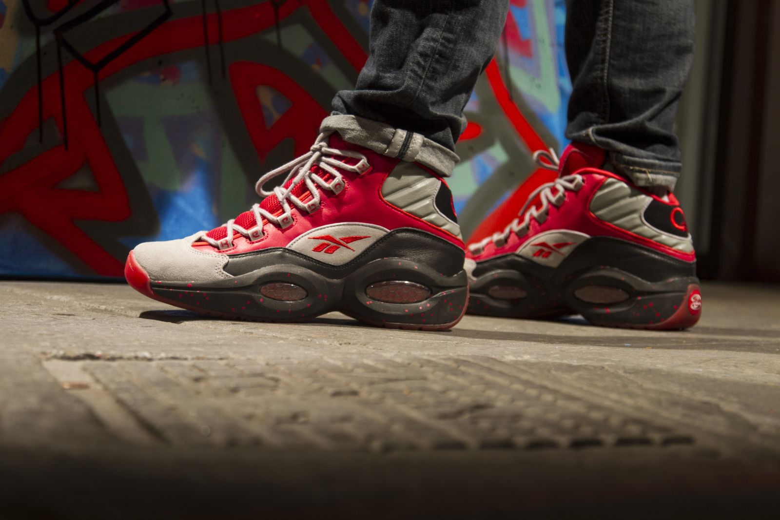 reebok question stash on feet