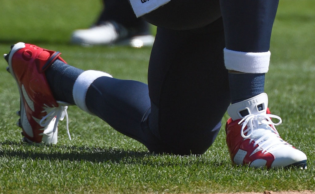 Andre Johnson wearing Air Jordan VI 6 Texans PE (2)