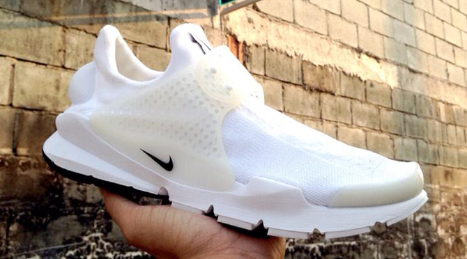 Nike Sock Darts on the Whiteout Sneaker 