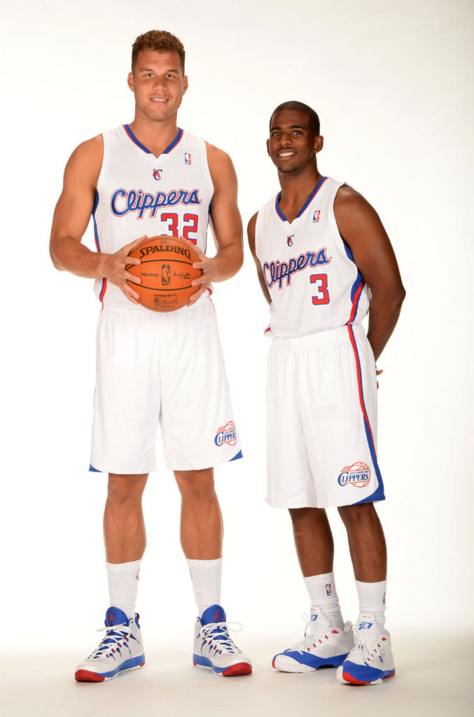 Blake Griffin wearing Jordan Super.Fly 2 PE; Chris Paul wearing Jordan CP3.VII