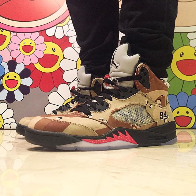 Box Logos Everywhere on Supreme's Air Jordan 5s | Sole Collector