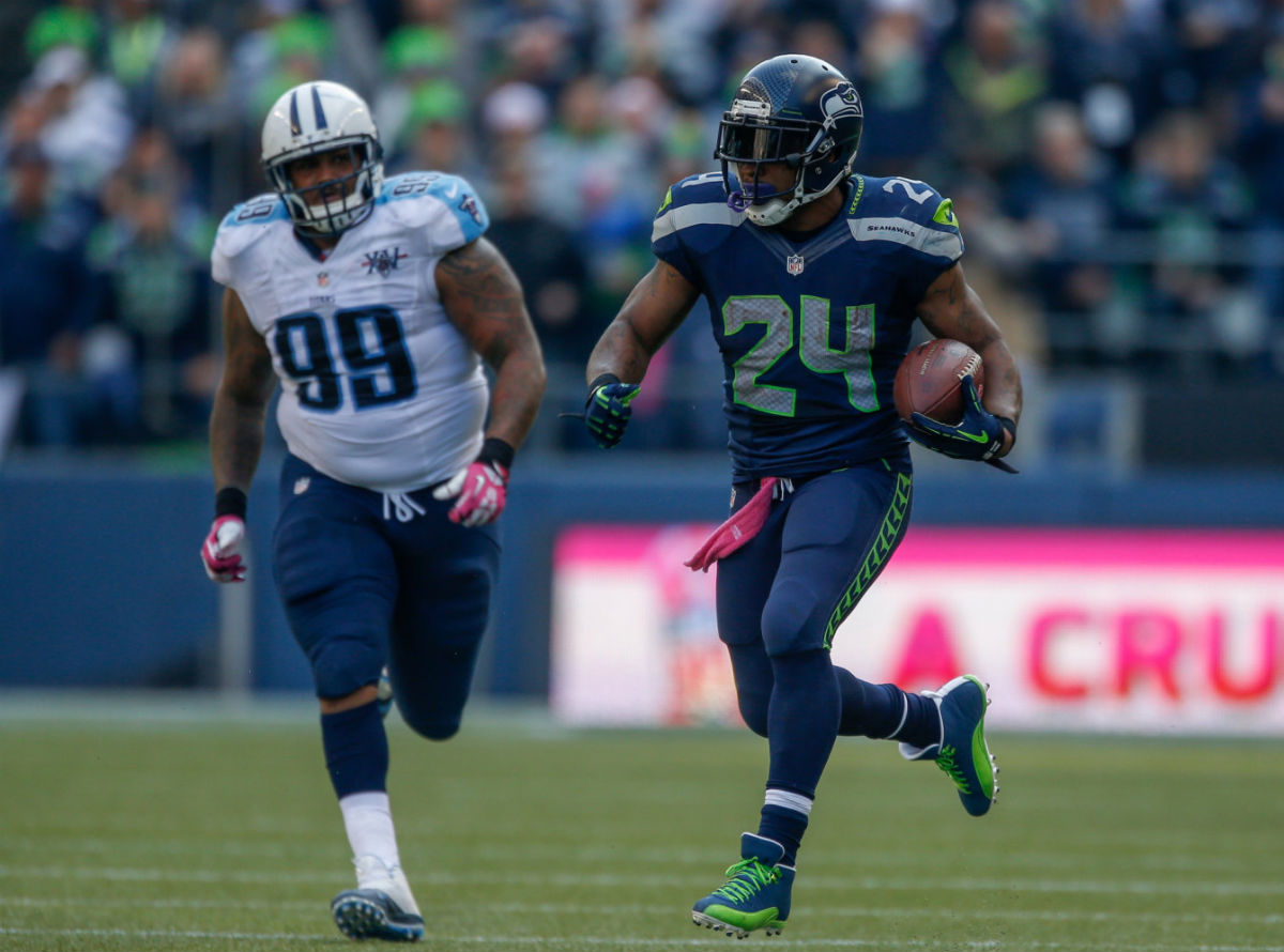 Marshawn Lynch Wears Air Jordan 12 XII PE Cleats (2)