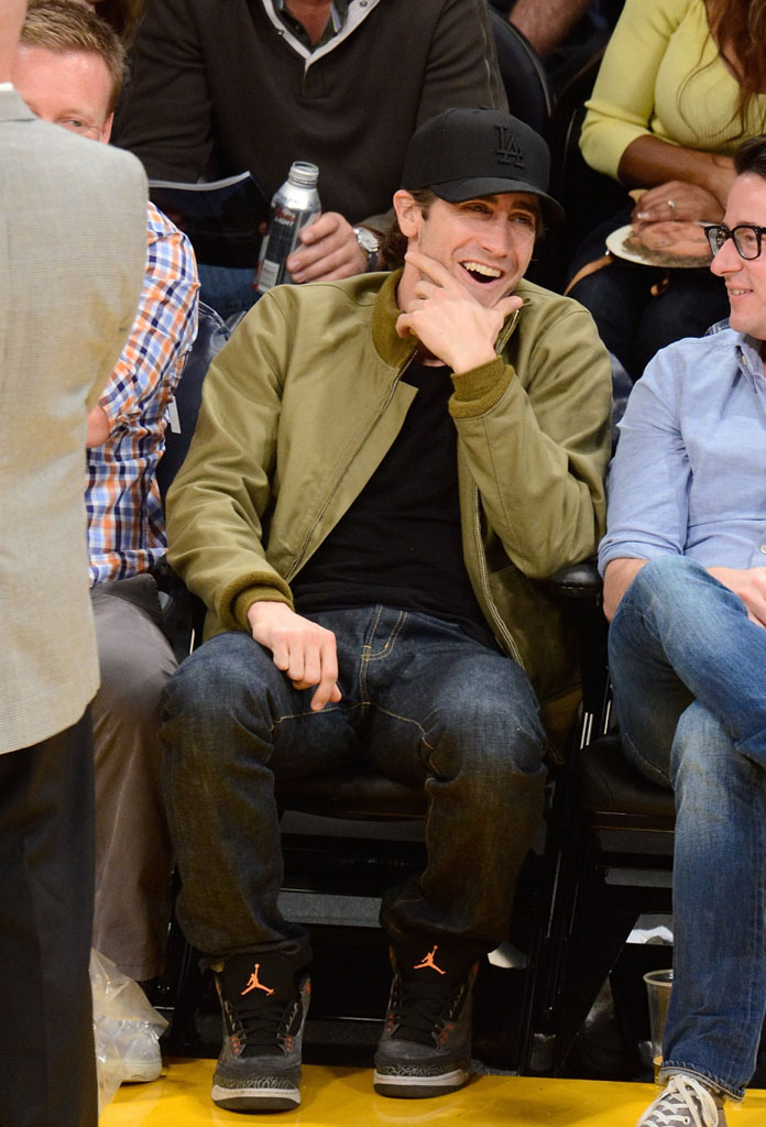 Jake Gyllenhaal wearing Air Jordan 3 III Retro Fear Pack