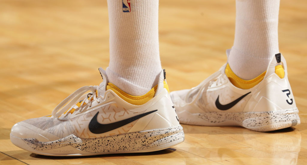 Paul George wearing Nike Zoom Crusader Home PE