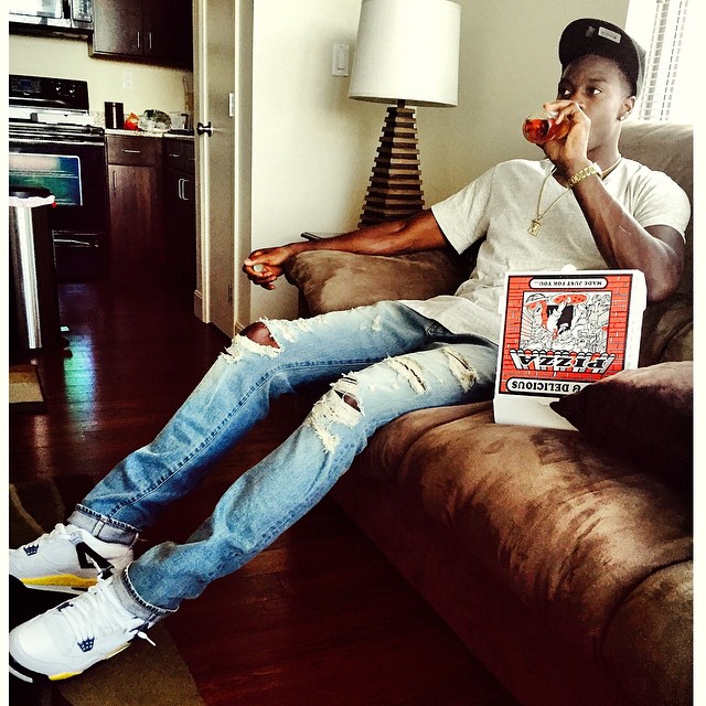 AJ Green wearing Air Jordan IV 4 Retro Tour Yellow