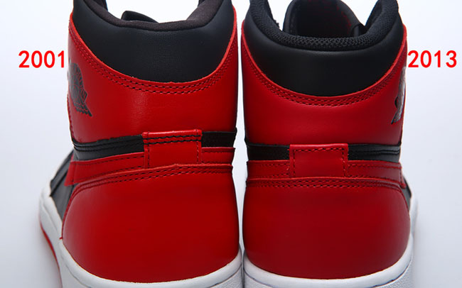 Air Jordan 1 High Og Black Red 2001 Vs 2013 Comparison Sole Collector