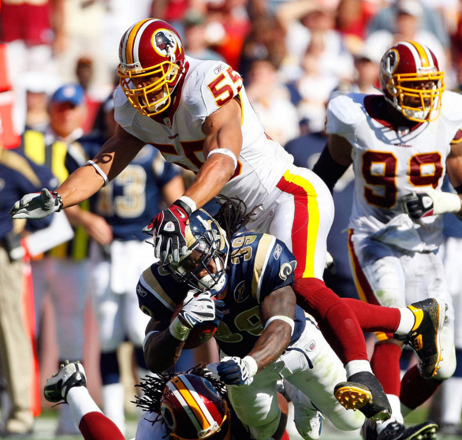 Jason Taylor Wearing Air Jordan III 3 Redskins PE Cleats (6)