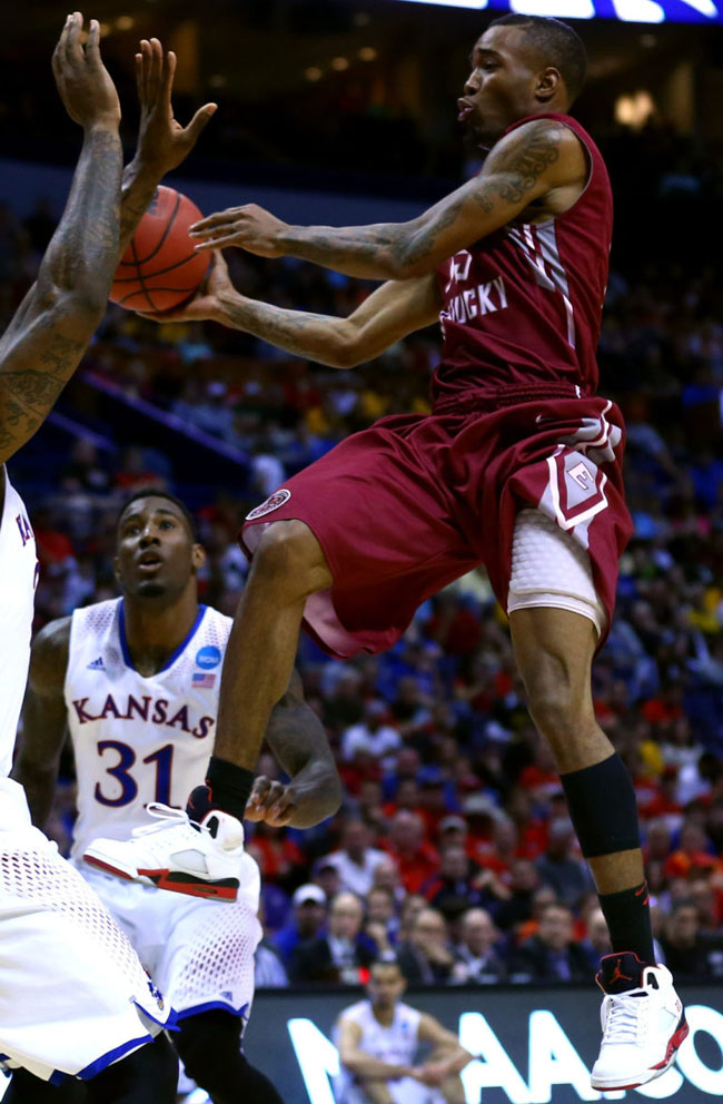 Orlando Wiggins wearing Air Jordan V 5 Retro Fire Red