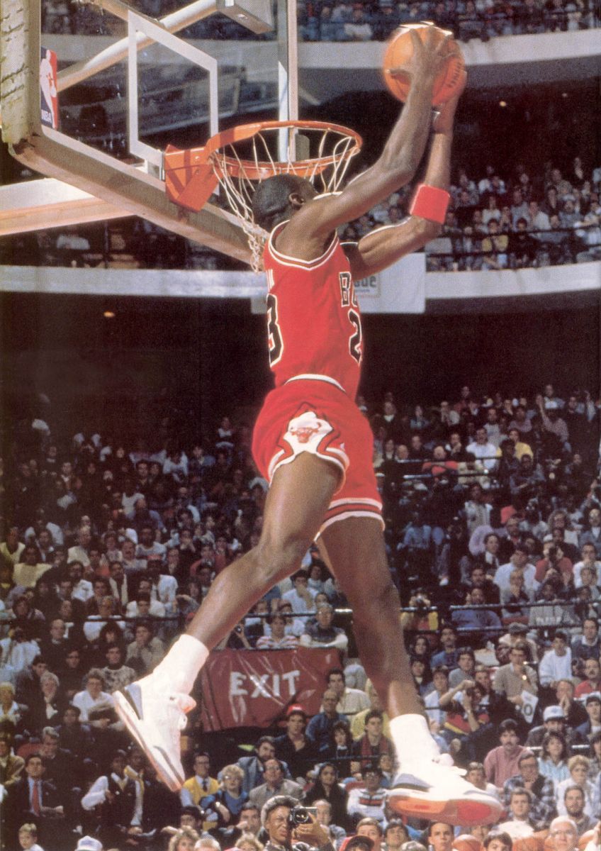 Michael Jordan wearing the "Cement" Air Jordan III