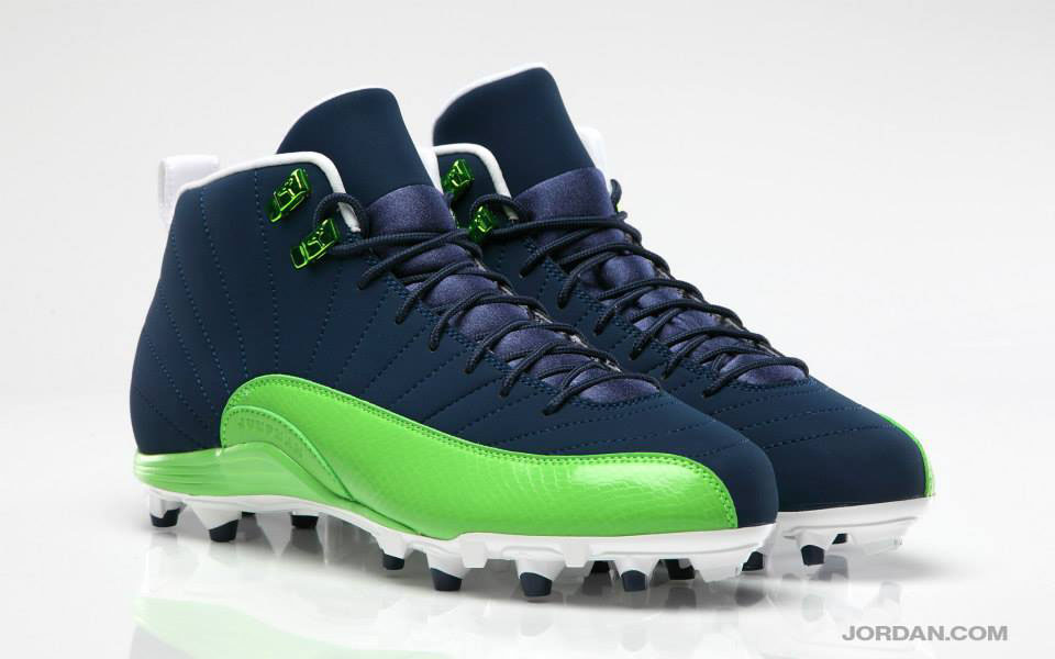 blue jordan football cleats