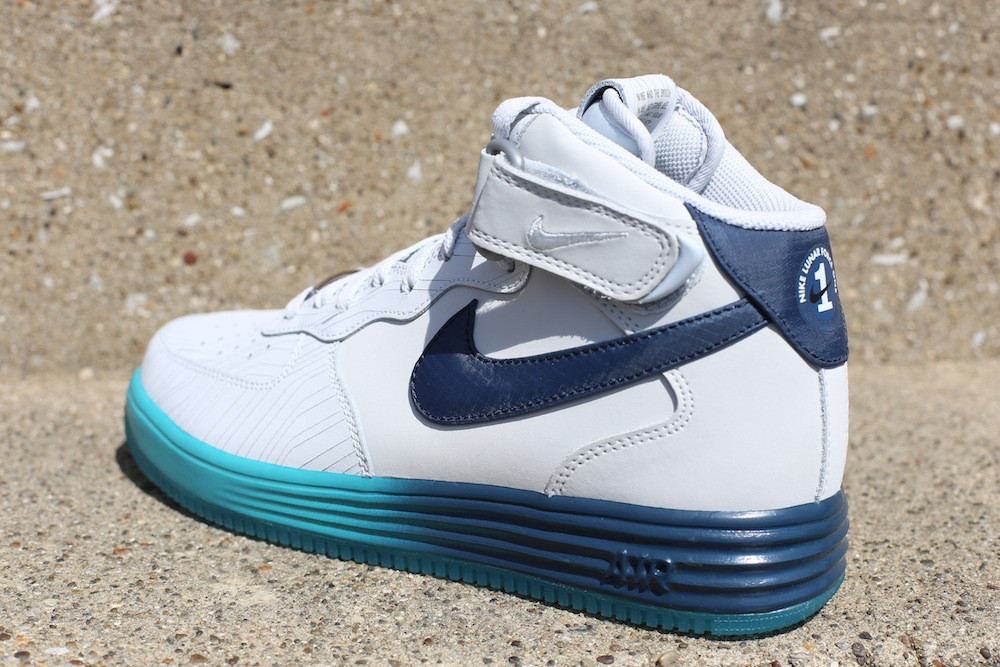 Nike Lunar Force 1 Mid LTHR - Pure Platinum/Squadron Blue | Sole Collector