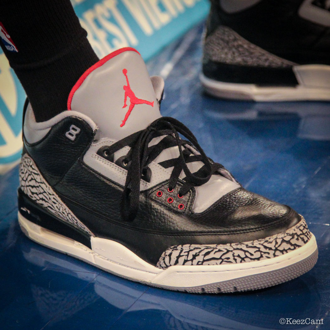 Damion James wearing Air Jordan III 3 Retro Black Cement