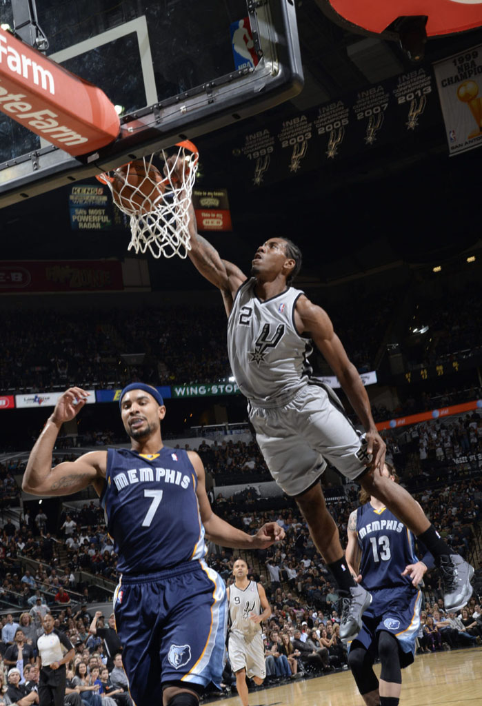 Kawhi Leonard wearing Jordan Super.Fly 2 Grey