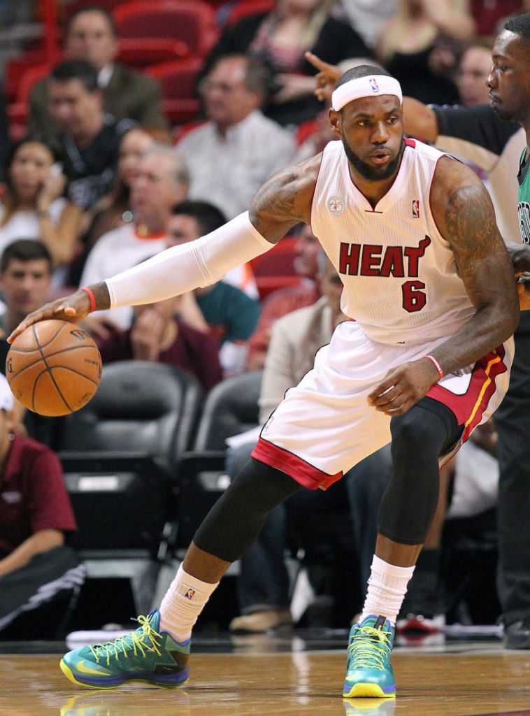 LeBron James wearing Nike LeBron X PS Elite Teal (9)