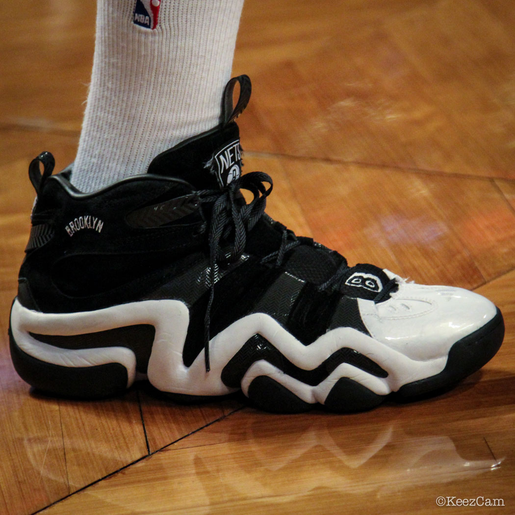 SoleWatch // Up Close At Barclays for Nets vs Clippers - Reggie Evans wearing adidas Crazy 8 Brooklyn Nets