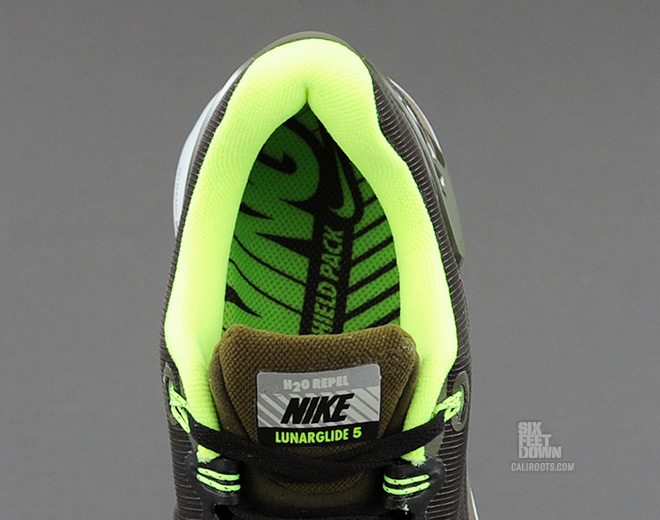 nike lunarglide 5 shield cheetah in dark loden sockliner