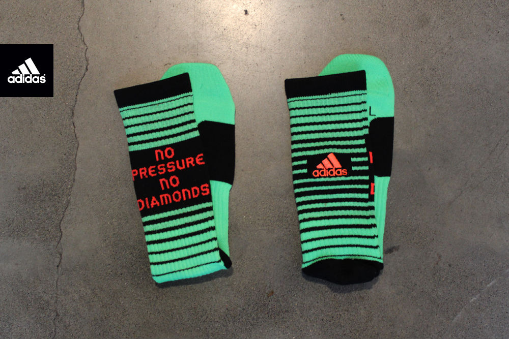 adidas Robert Griffin III RG3 Team Speed Crew Socks No Pressure No Diamonds Green Black Q31313