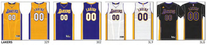 Los Angeles Lakers 2014-2015 NBA Uniforms