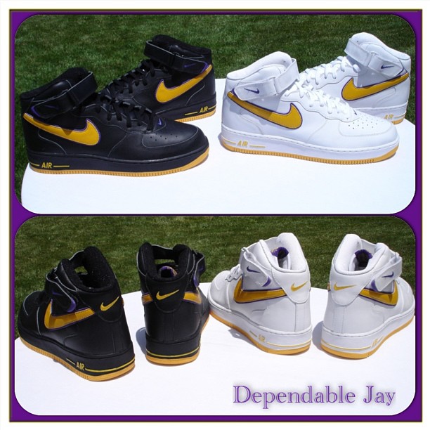 black and yellow air force 1s