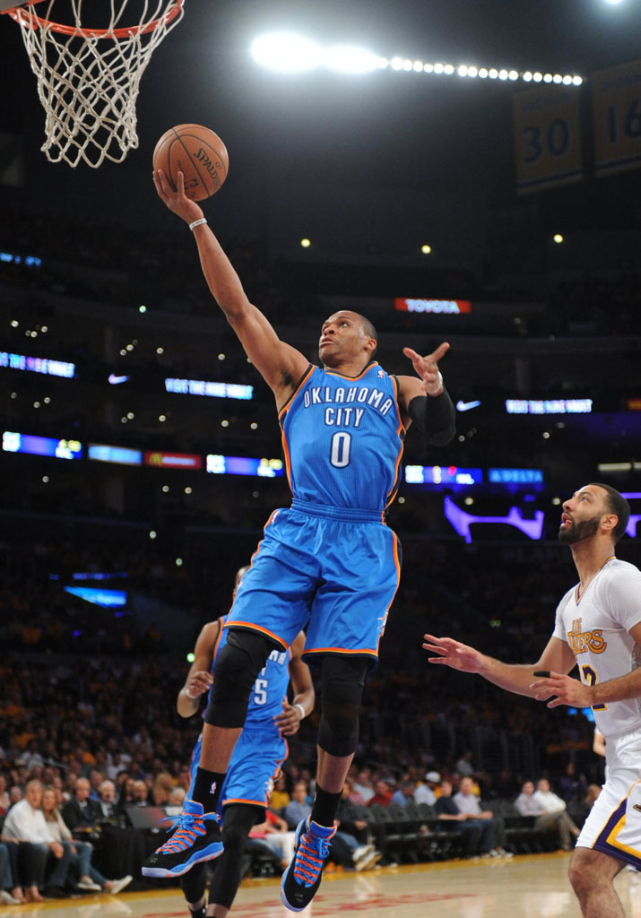 Russell Westbrook Wears 'OKC' Air Jordan 10 PE (4)