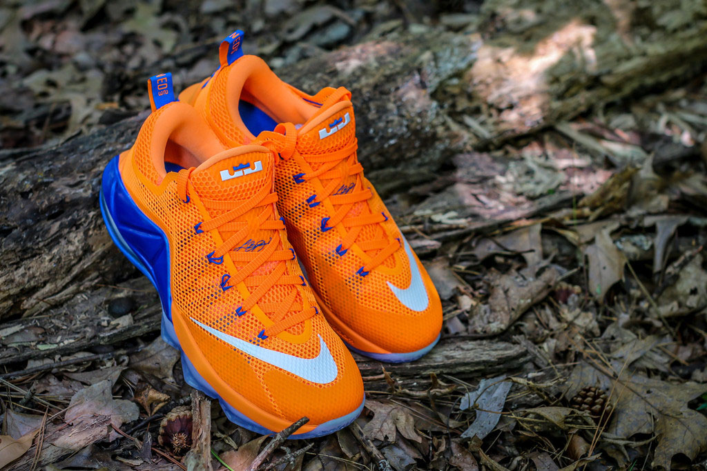 lebron 12 low orange and blue