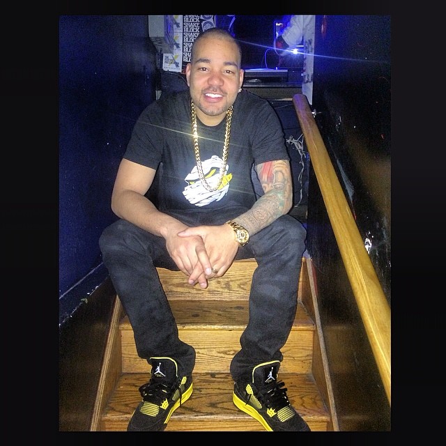 DJ Envy wearing Air Jordan 4 Retro Thunder