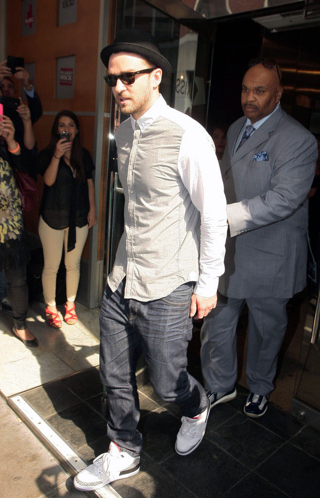 Justin Timberlake wearing Air Jordan III 3 Retro '88 Cement (3)