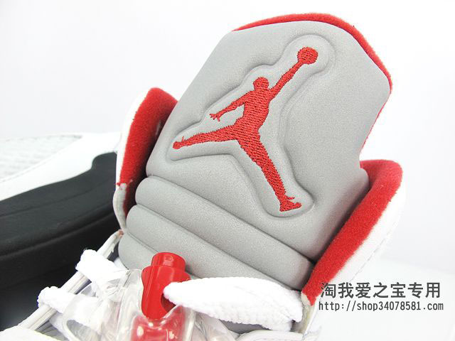 Air Jordan V 5 White Fire Red Black 136027-100 (8)