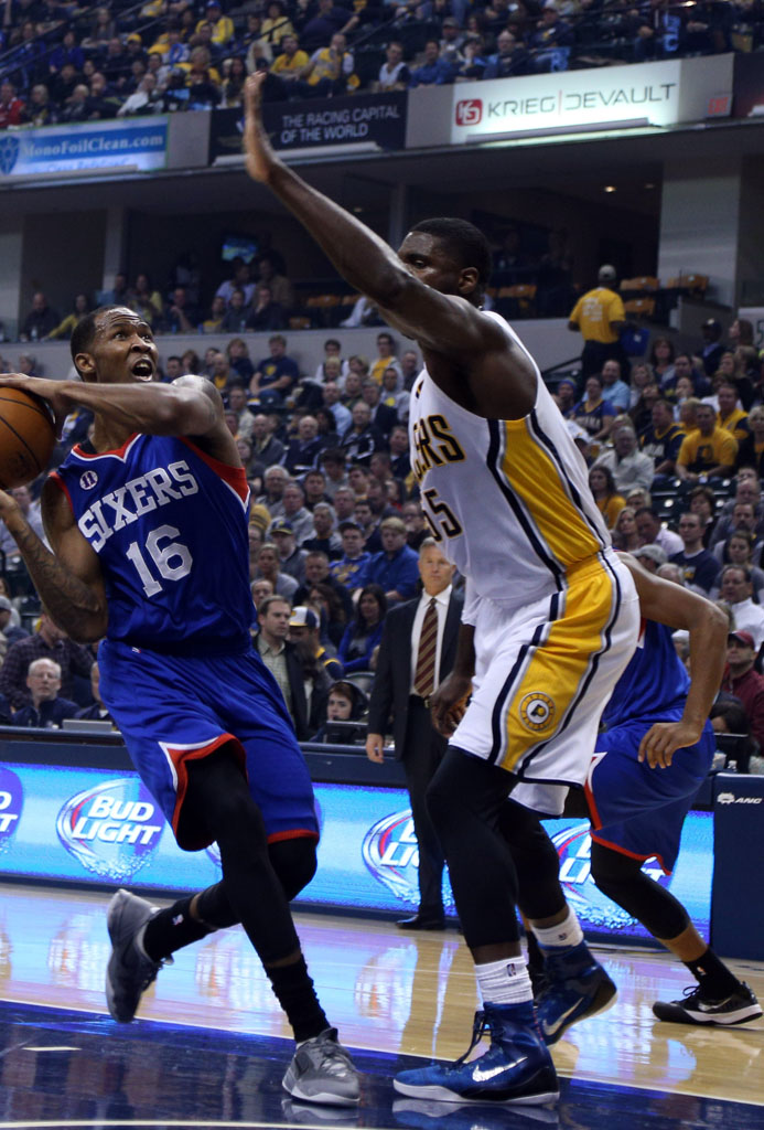 Roy Hibbert wearing Nike Kobe 9 Elite Brave Blue