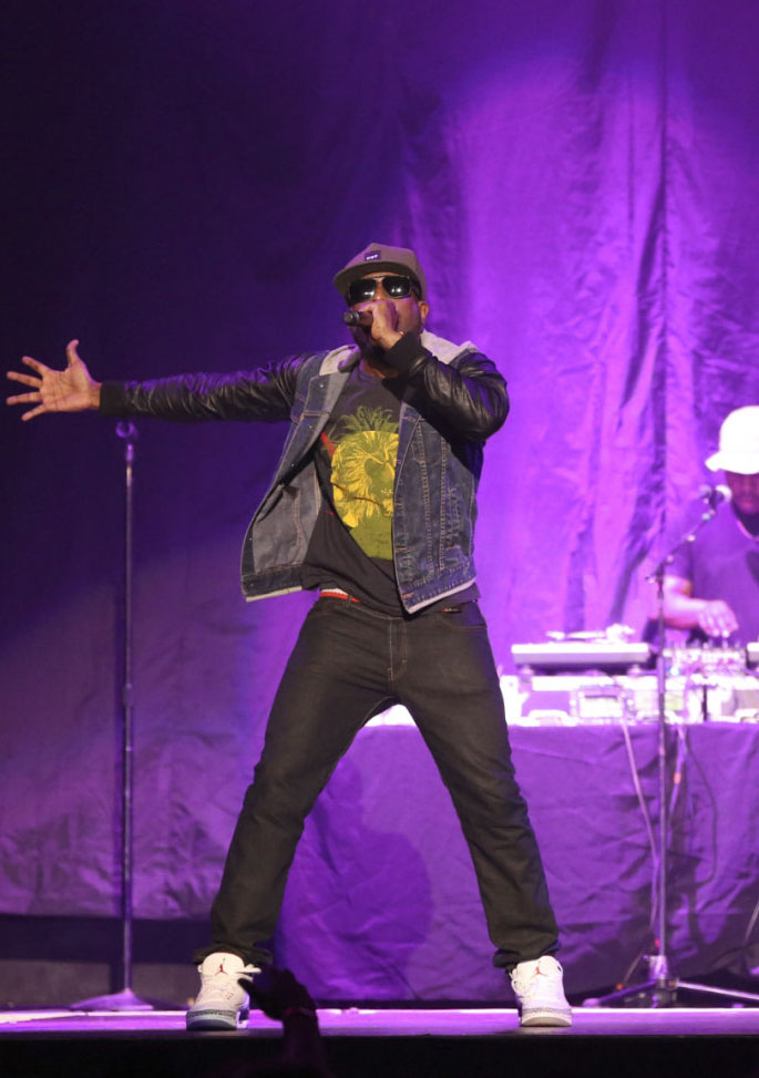 Talib Kweli wearing Air Jordan 3 Cement