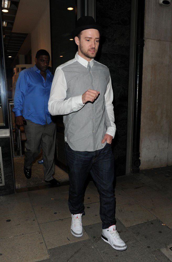 Justin Timberlake wearing Air Jordan III 3 Retro '88 Cement (1)