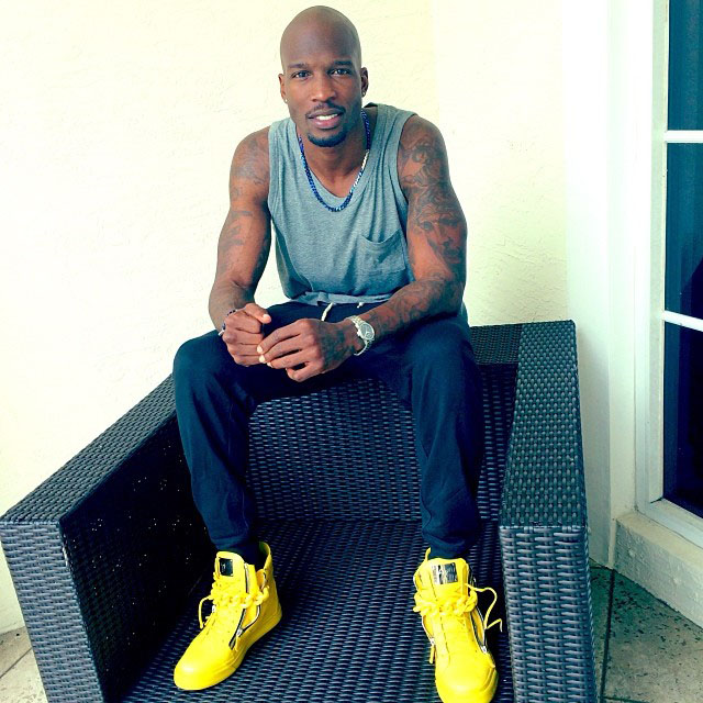 Chad Johnson wearing Giuseppe Zanotti Yellow Sneakers