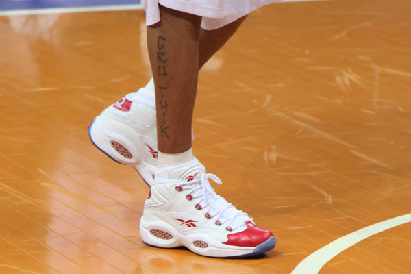 Allen Iverson wearing Reebok Question White Red (1)