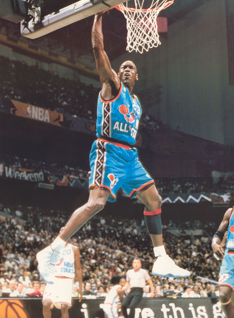 Michael Jordan wearing 'Columbia' Air Jordan XI 11 in the 1996 All-Star Game (4)