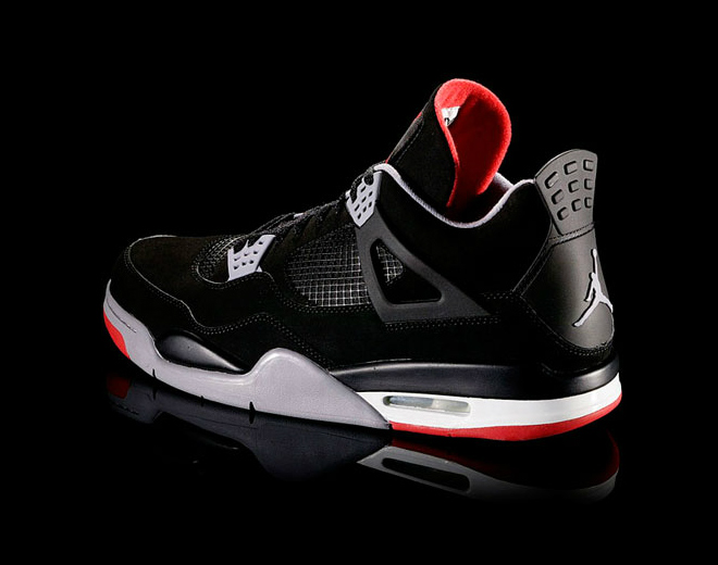 Air jordan 4 black cement grey store fire red