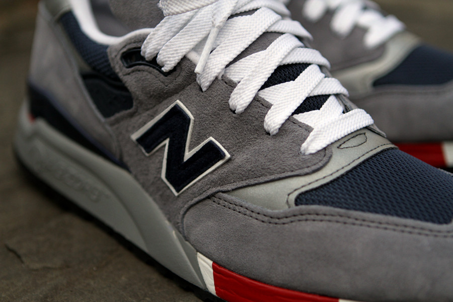 New balance 998 hot sale grey navy red