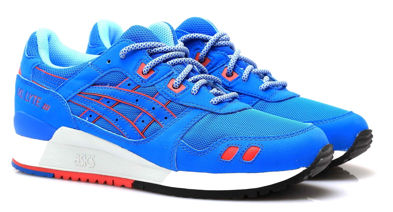 red white and blue asics gel lyte 3