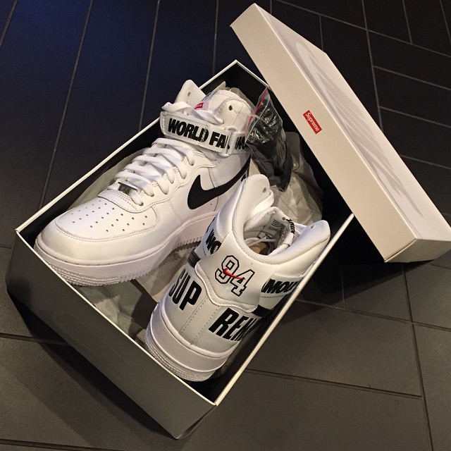 Fabolous Picks Up Supreme x Nike Air Force 1 High White