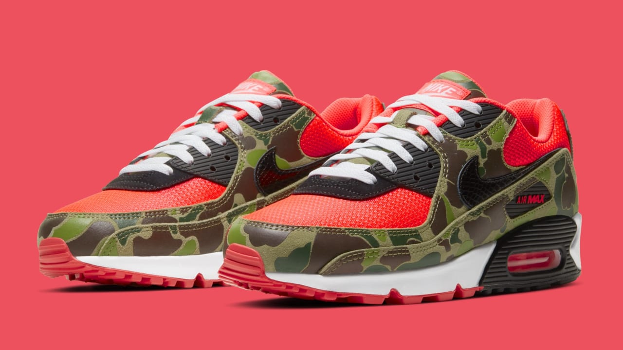 camo and red air max